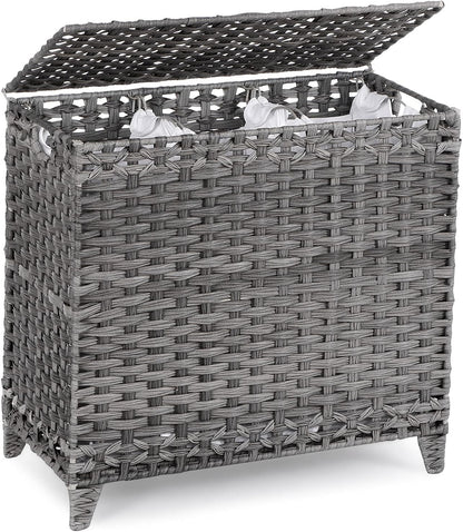 Laundry Hamper with 4 Removable Liner Bags, 176L Laundry Sorter with Lid