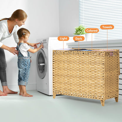 Laundry Hamper with 4 Removable Liner Bags, 176L Laundry Sorter with Lid