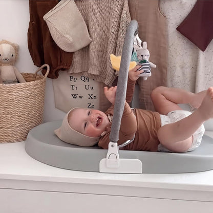 Baby Changing Pad – Soft & Wipeable Diaper Changing Table Mat for Dresser Bed Sofa, Built-in Safety Belt, Non-Slip, Waterproof, Easy to Clean – Gray, Ideal Gift for New Parents
