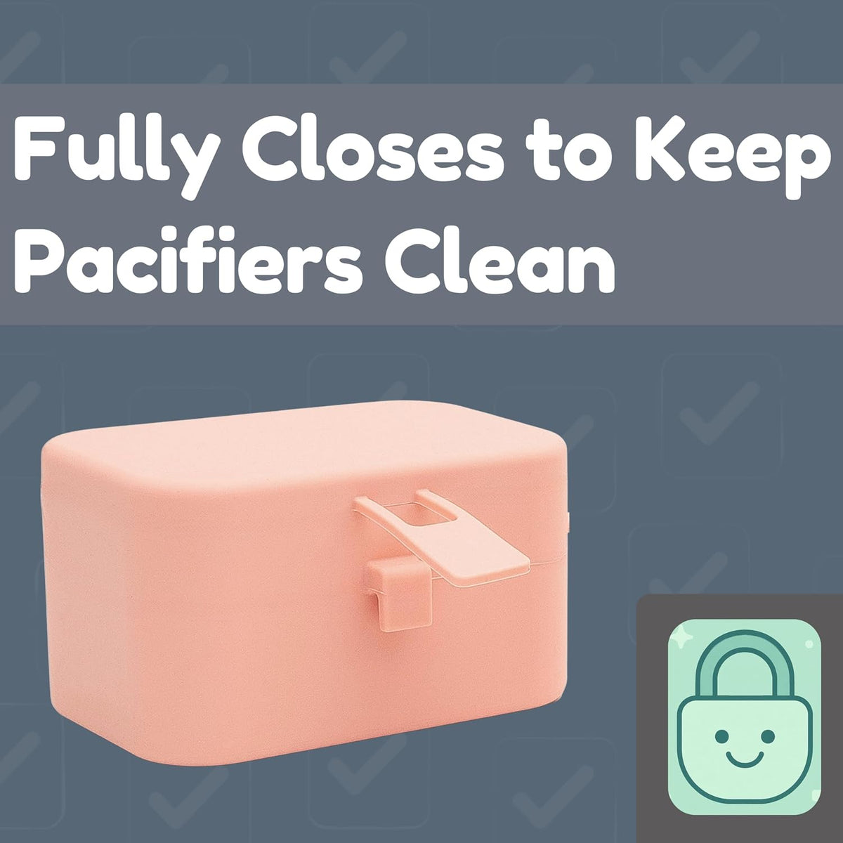 Silicone Pacifier Case, No Open Slot with Patented Closure, Dishwasher Safe, Attaches to Diaper Bag or Stroller, Holds 2 Pacifiers, (Sage)