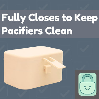 Silicone Pacifier Case, No Open Slot with Patented Closure, Dishwasher Safe, Attaches to Diaper Bag or Stroller, Holds 2 Pacifiers, (Sage)