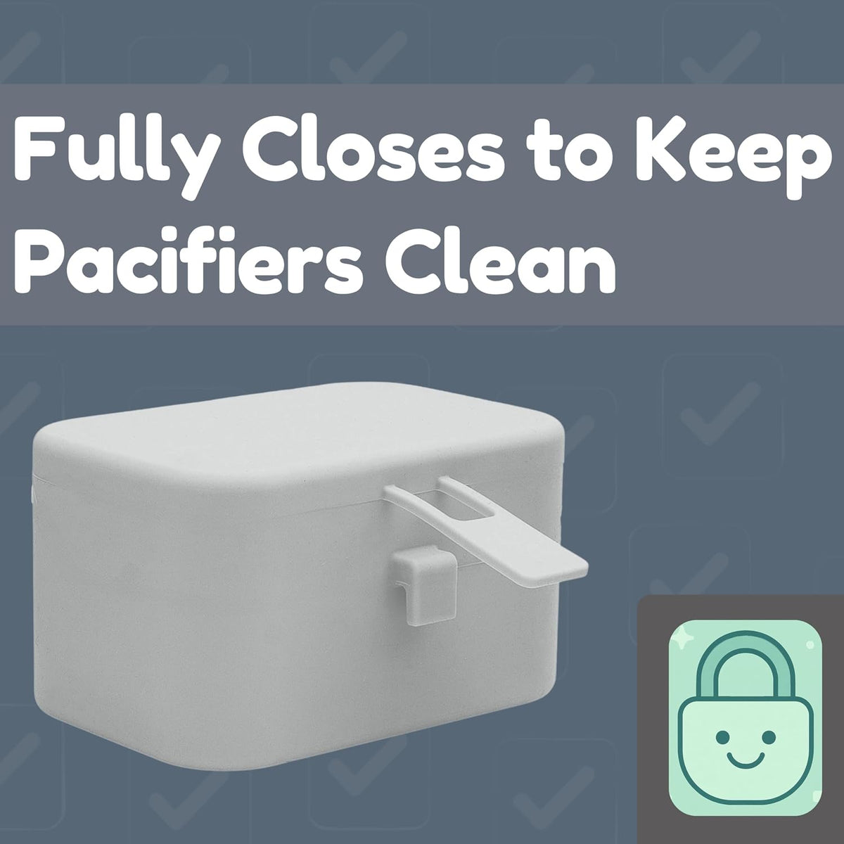 Silicone Pacifier Case, No Open Slot with Patented Closure, Dishwasher Safe, Attaches to Diaper Bag or Stroller, Holds 2 Pacifiers, (Sage)