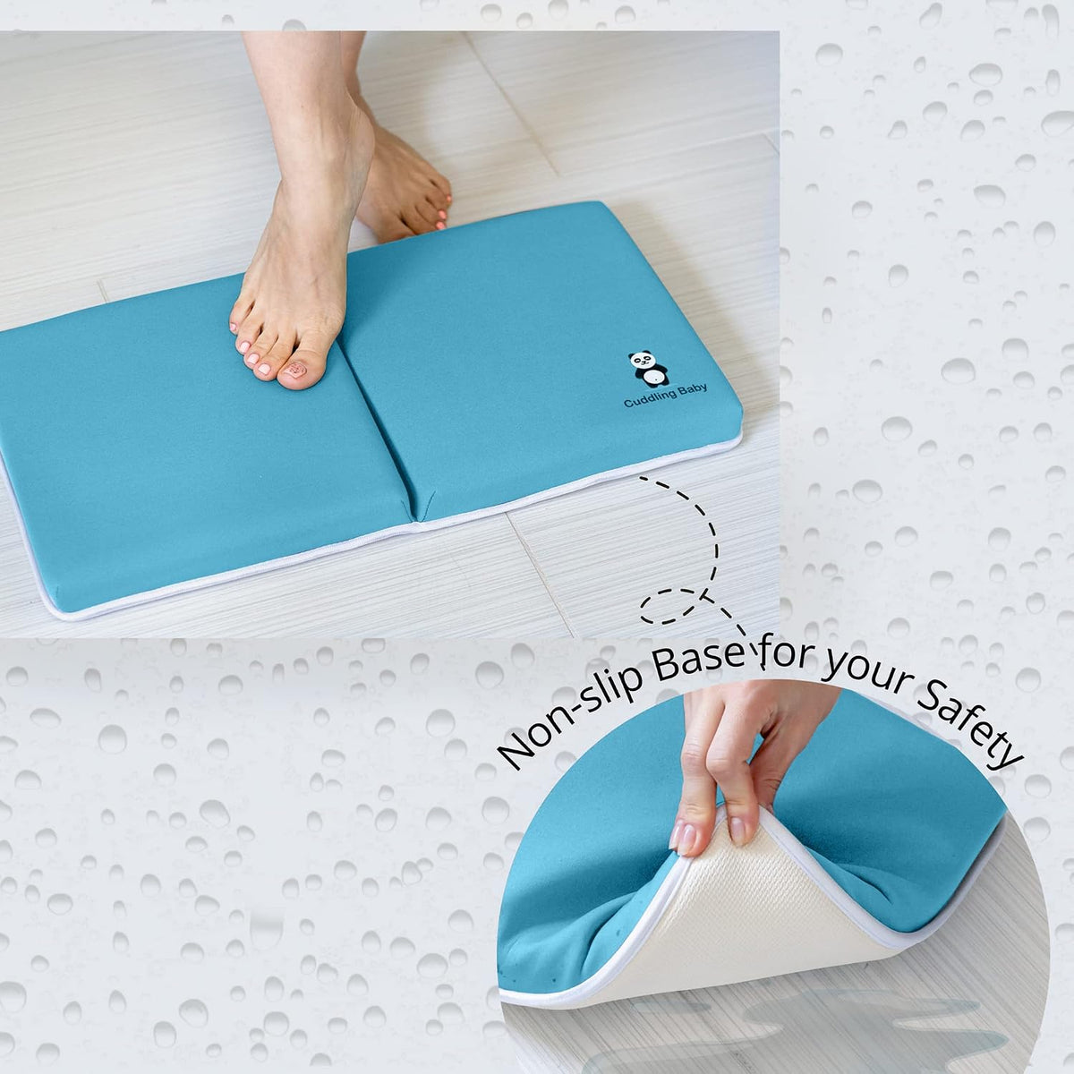 Bath Kneeler & Elbow Rest Pad Set, Non-Slip with Storage Pockets, Gray