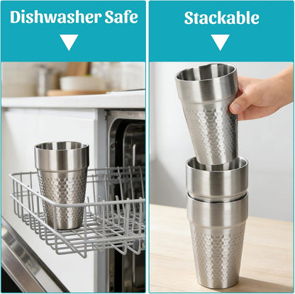 15oz Stainless Steel Tumbler with Lid and Straw for Wine, Coffee, Water | 3 Pack Double Wall Vacuum Insulated Drinking Glasses, Sweat-Proof Metal Cup Suitable for Ice Drinks and Hot Beverage
