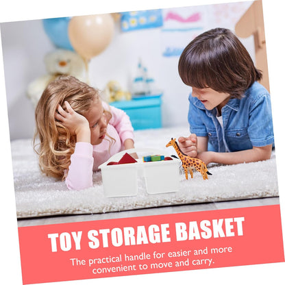 Toy Storage Basket Plastic Portable Compartment Organizer for Home Office