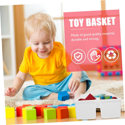 Toy Storage Basket Plastic Portable Compartment Organizer for Home Office