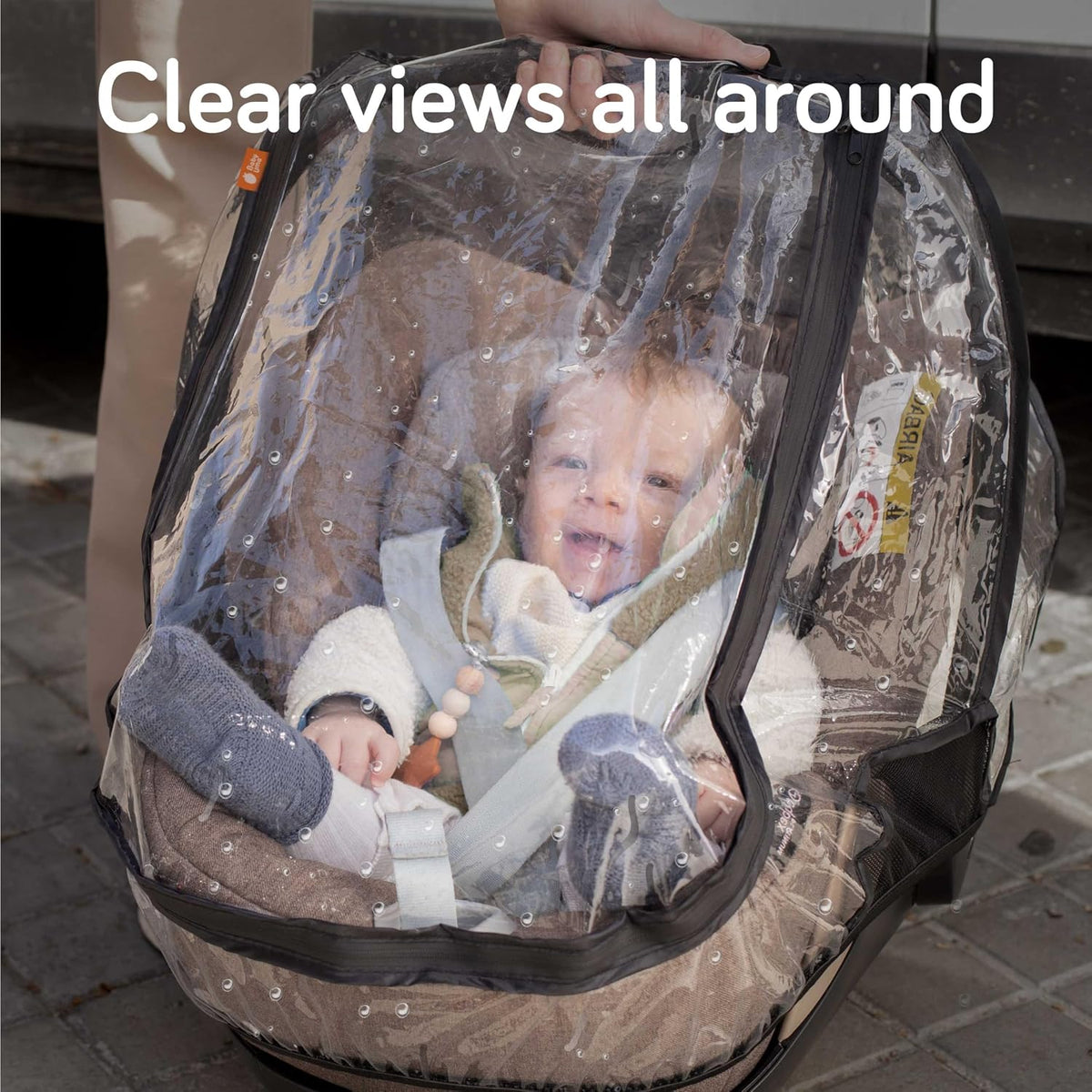 Universal Stroller Rain Cover - 100% Waterproof PEVA Stroller Cover for Rain, Snow & Wind Protection, Stroller Accessories (+ Travel Bag)
