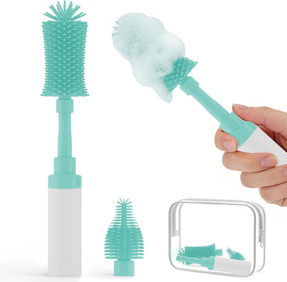 Baby Bottle Brush Kit -Upgraded Silicone Bottle & Nipples Cleaning Brush
