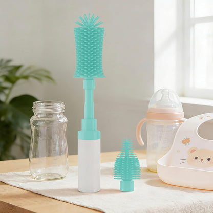 Baby Bottle Brush Kit -Upgraded Silicone Bottle & Nipples Cleaning Brush