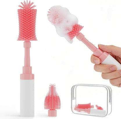 Baby Bottle Brush Kit -Upgraded Silicone Bottle & Nipples Cleaning Brush
