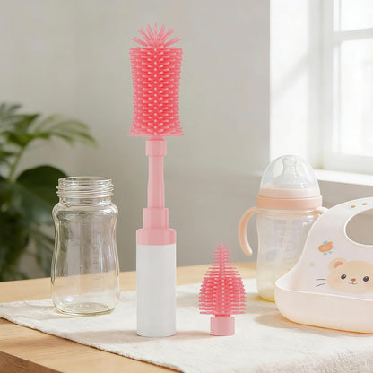 Baby Bottle Brush Kit -Upgraded Silicone Bottle & Nipples Cleaning Brush