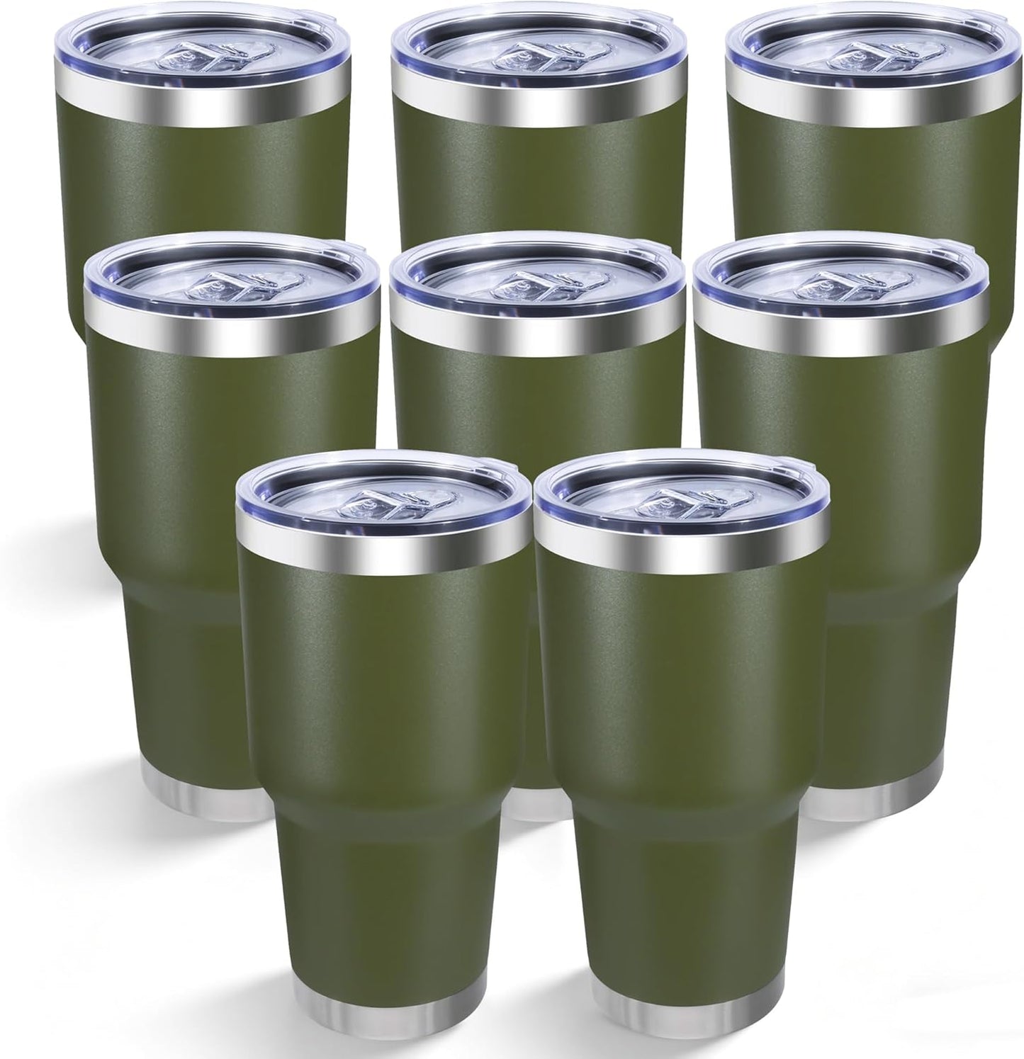 30oz Stainless Steel Tumbler with Lid, Double Wall Vacuum Insulated Powder Coated Travel Mug, Dark Green, 1 Pack