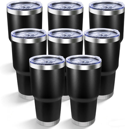 30oz Stainless Steel Tumbler with Lid, Double Wall Vacuum Insulated Powder Coated Travel Mug, Dark Green, 1 Pack
