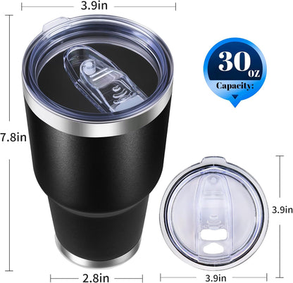 30oz Stainless Steel Tumbler with Lid, Double Wall Vacuum Insulated Powder Coated Travel Mug, Dark Green, 1 Pack