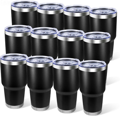 30oz Stainless Steel Tumbler with Lid, Double Wall Vacuum Insulated Powder Coated Travel Mug, Dark Green, 1 Pack