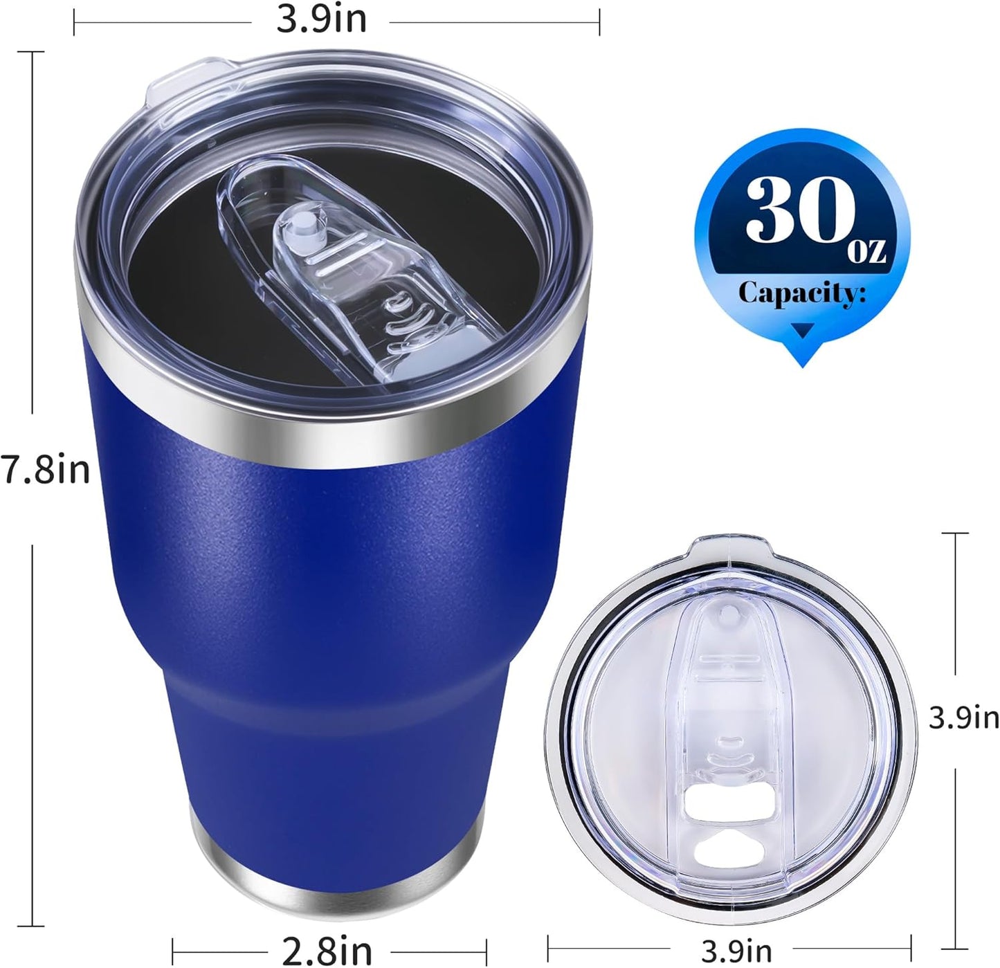 30oz Stainless Steel Tumbler with Lid, Double Wall Vacuum Insulated Powder Coated Travel Mug, Dark Green, 1 Pack