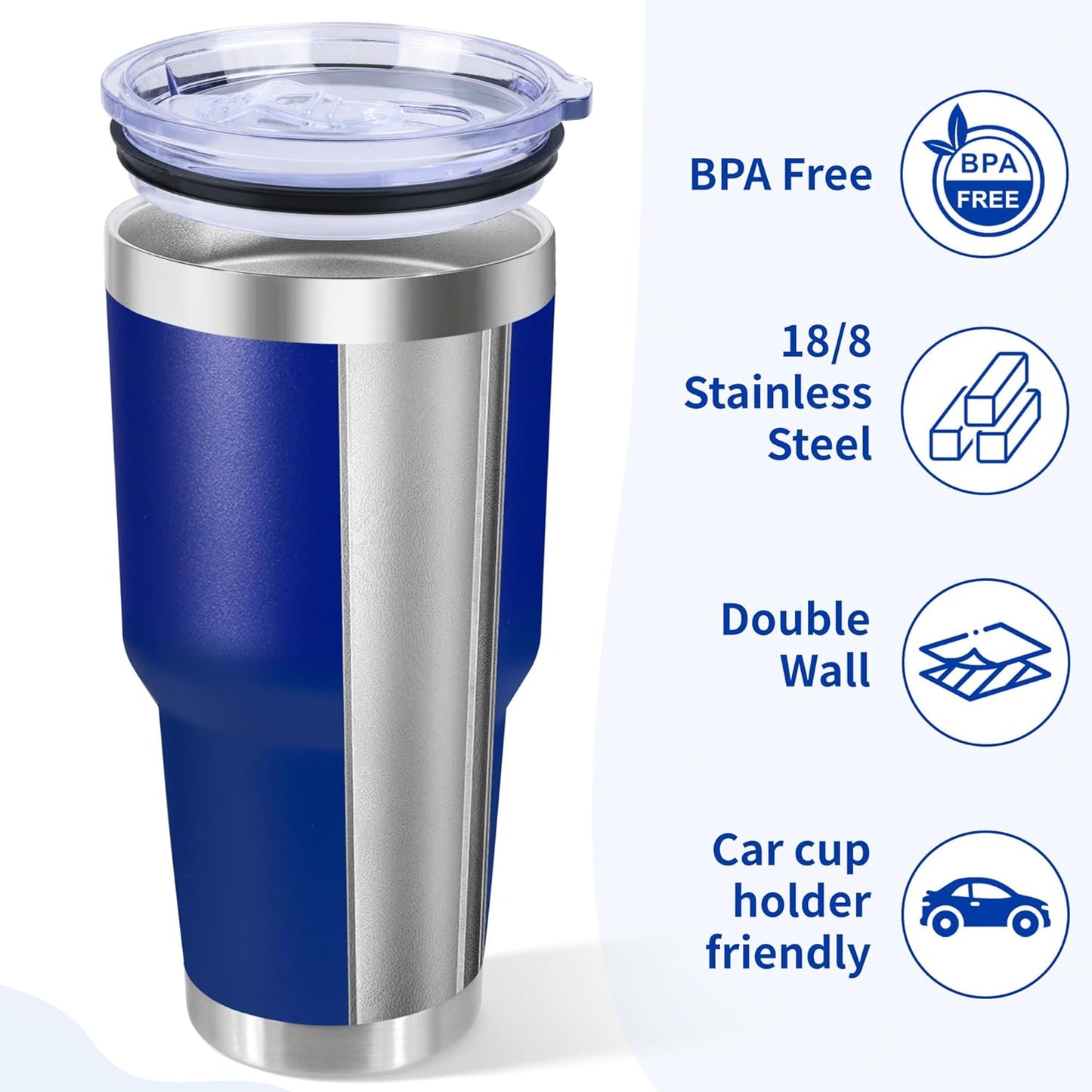 30oz Stainless Steel Tumbler with Lid, Double Wall Vacuum Insulated Powder Coated Travel Mug, Dark Green, 1 Pack