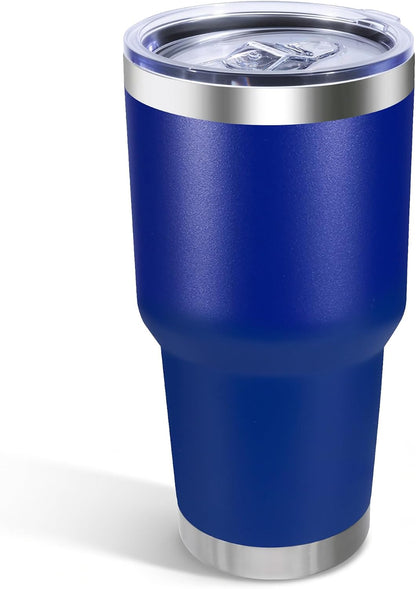 30oz Stainless Steel Tumbler with Lid, Double Wall Vacuum Insulated Powder Coated Travel Mug, Dark Green, 1 Pack