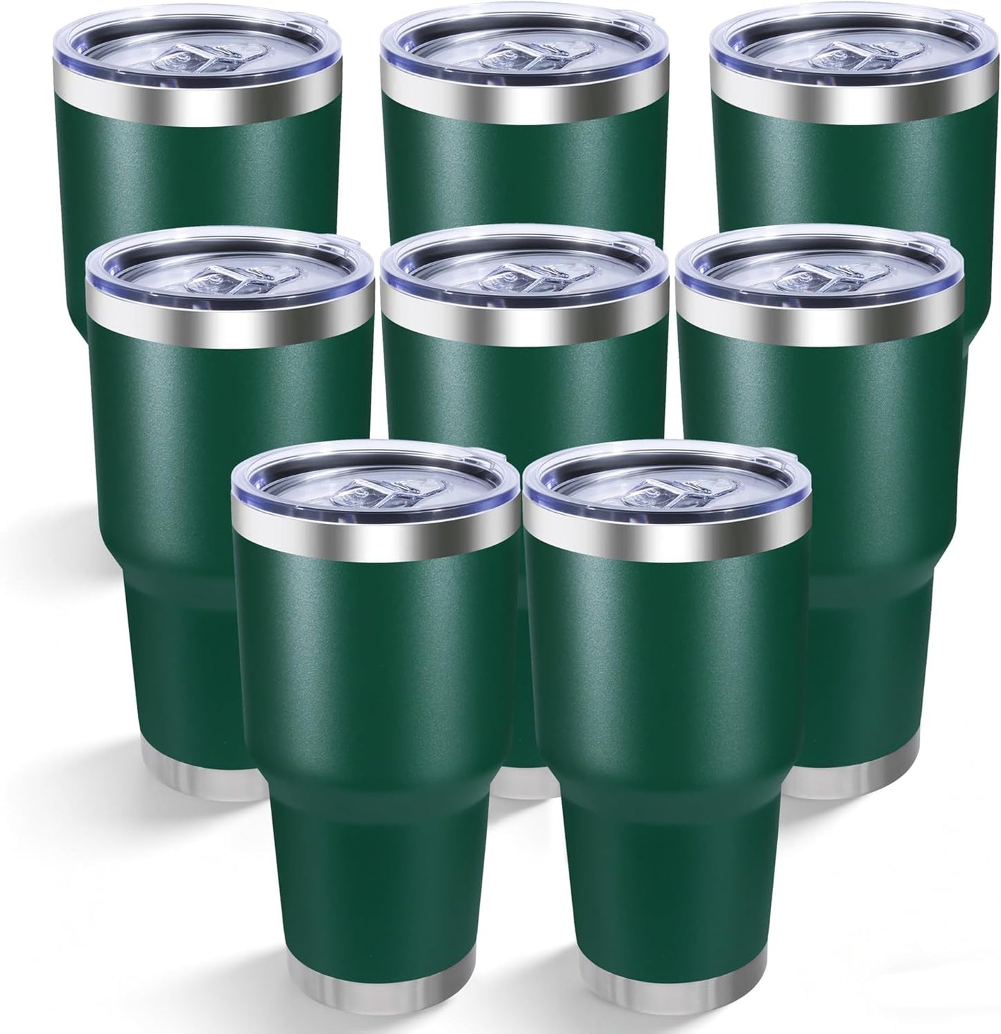 30oz Stainless Steel Tumbler with Lid, Double Wall Vacuum Insulated Powder Coated Travel Mug, Dark Green, 1 Pack
