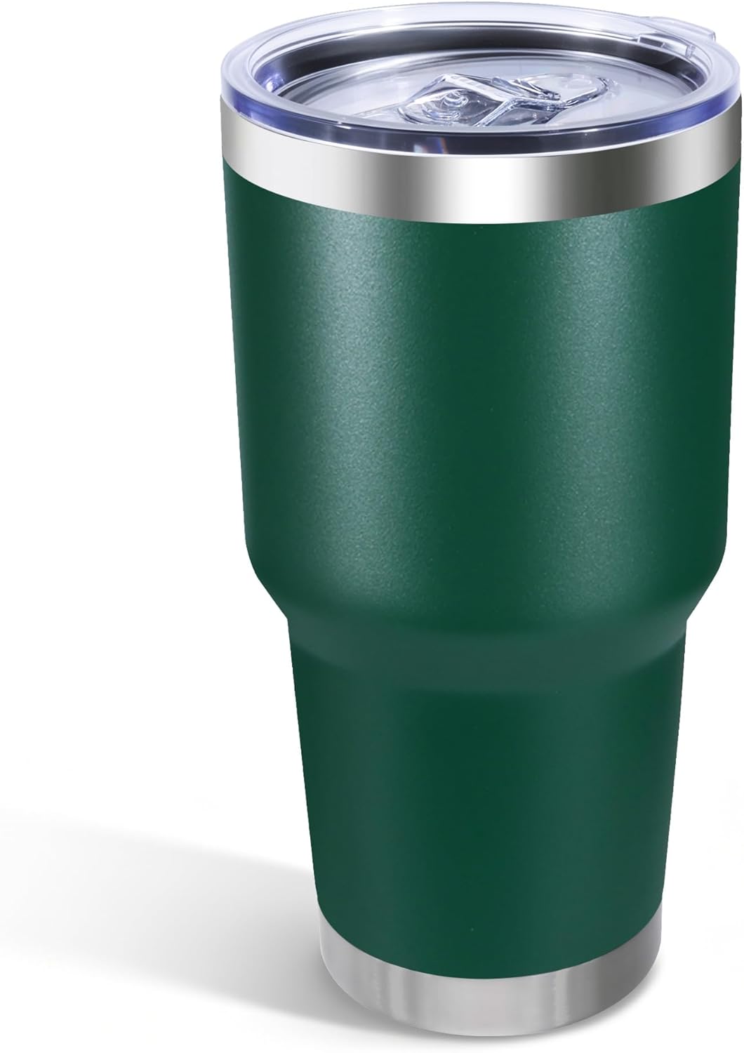 30oz Stainless Steel Tumbler with Lid, Double Wall Vacuum Insulated Powder Coated Travel Mug, Dark Green, 1 Pack