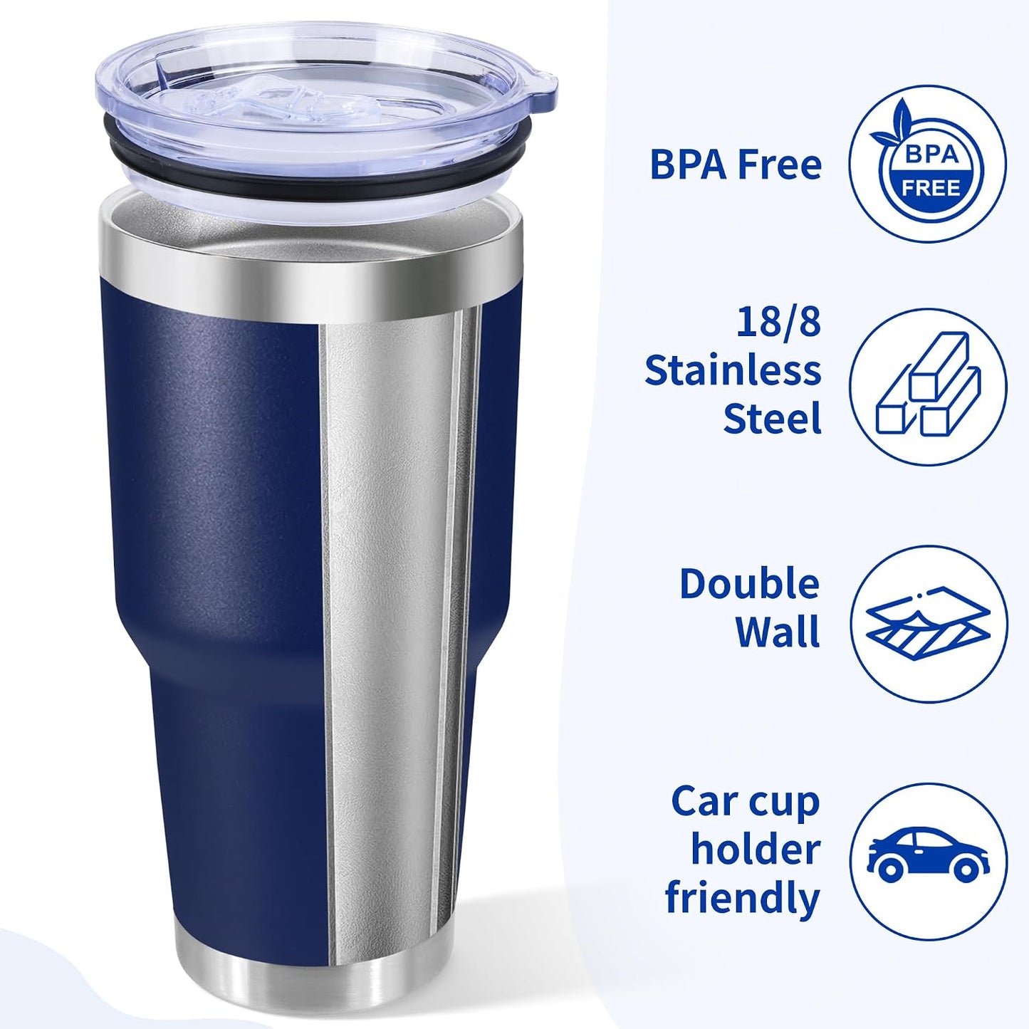 30oz Stainless Steel Tumbler with Lid, Double Wall Vacuum Insulated Powder Coated Travel Mug, Dark Green, 1 Pack