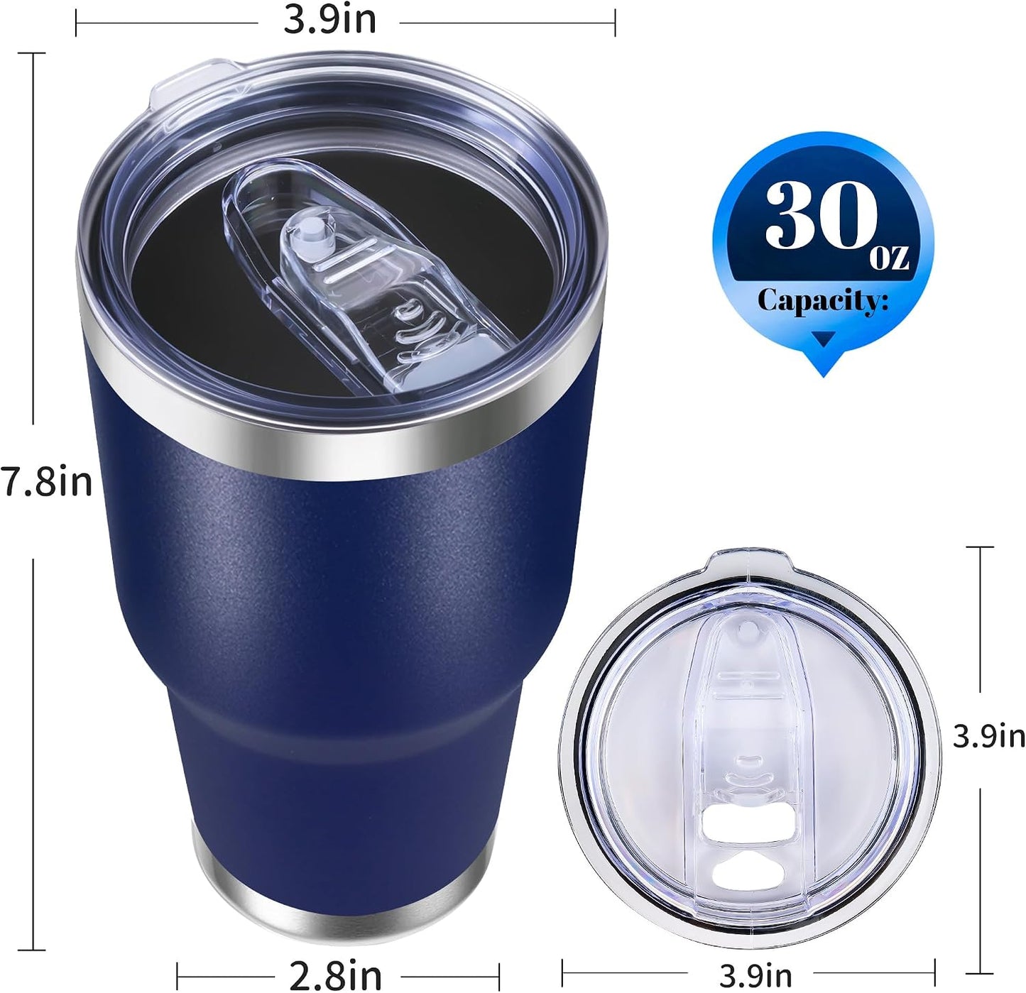 30oz Stainless Steel Tumbler with Lid, Double Wall Vacuum Insulated Powder Coated Travel Mug, Dark Green, 1 Pack