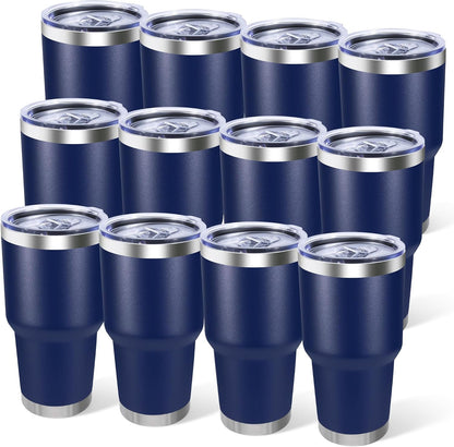 30oz Stainless Steel Tumbler with Lid, Double Wall Vacuum Insulated Powder Coated Travel Mug, Dark Green, 1 Pack