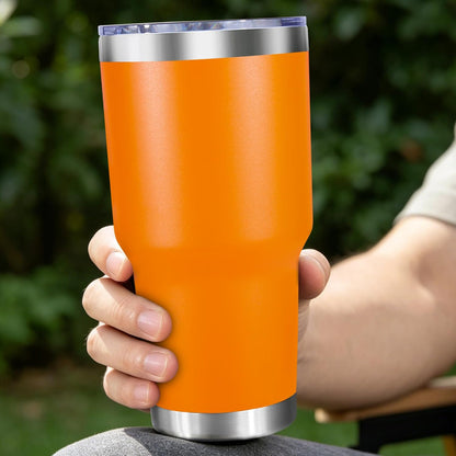 30oz Stainless Steel Tumbler with Lid, Double Wall Vacuum Insulated Powder Coated Travel Mug, Dark Green, 1 Pack