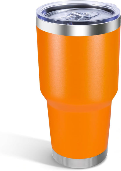 30oz Stainless Steel Tumbler with Lid, Double Wall Vacuum Insulated Powder Coated Travel Mug, Dark Green, 1 Pack