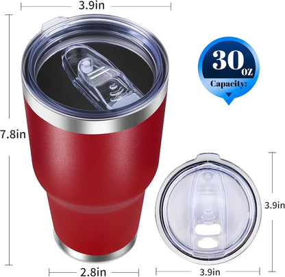 30oz Stainless Steel Tumbler with Lid, Double Wall Vacuum Insulated Powder Coated Travel Mug, Dark Green, 1 Pack