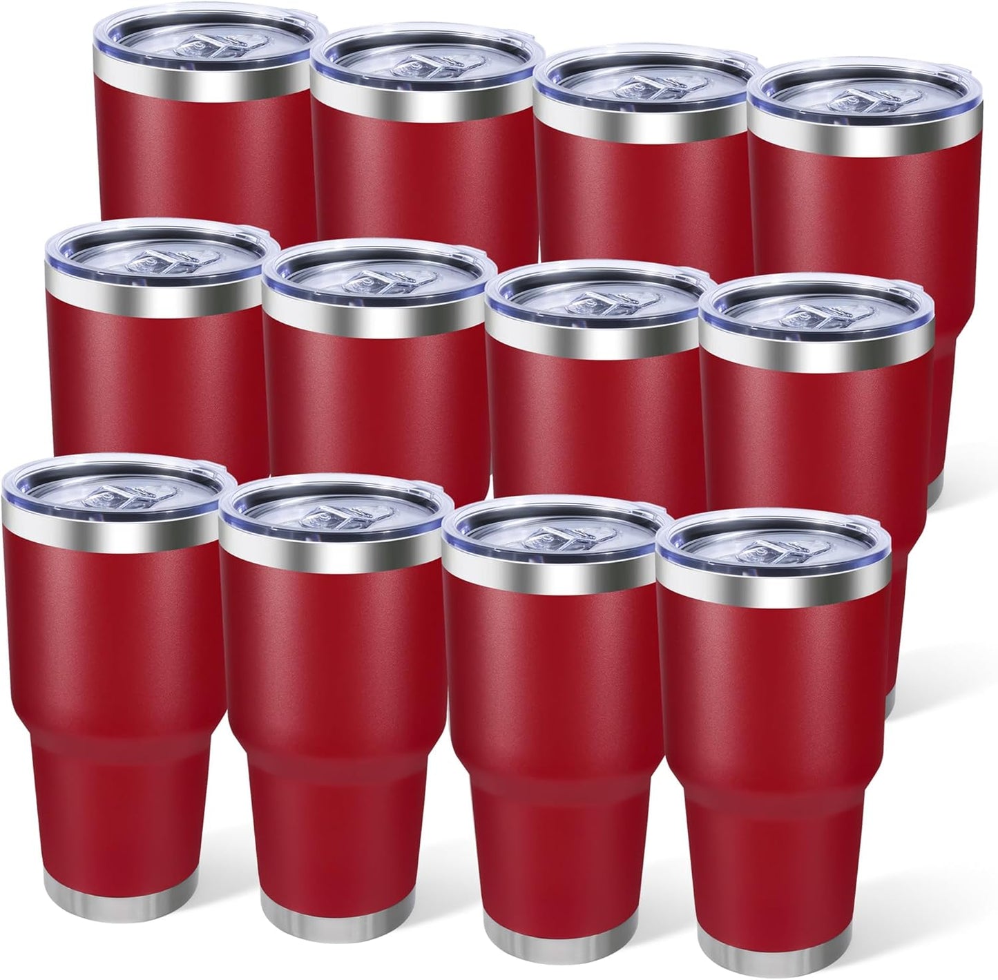 30oz Stainless Steel Tumbler with Lid, Double Wall Vacuum Insulated Powder Coated Travel Mug, Dark Green, 1 Pack
