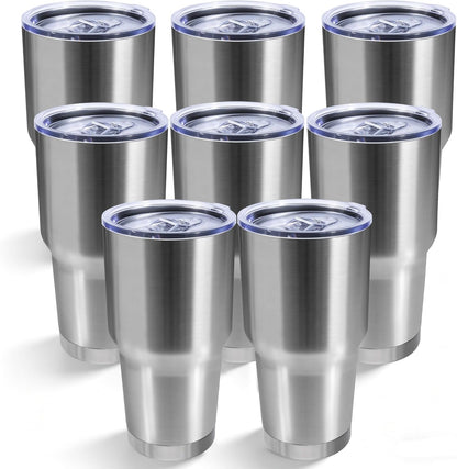 30oz Stainless Steel Tumbler with Lid, Double Wall Vacuum Insulated Powder Coated Travel Mug, Dark Green, 1 Pack