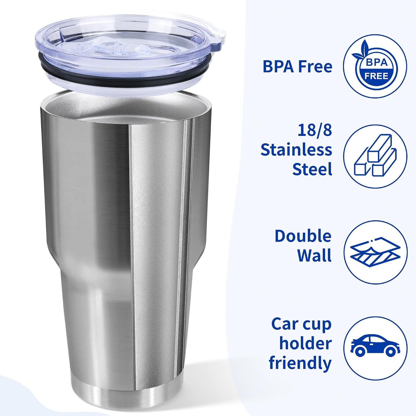 30oz Stainless Steel Tumbler with Lid, Double Wall Vacuum Insulated Powder Coated Travel Mug, Dark Green, 1 Pack