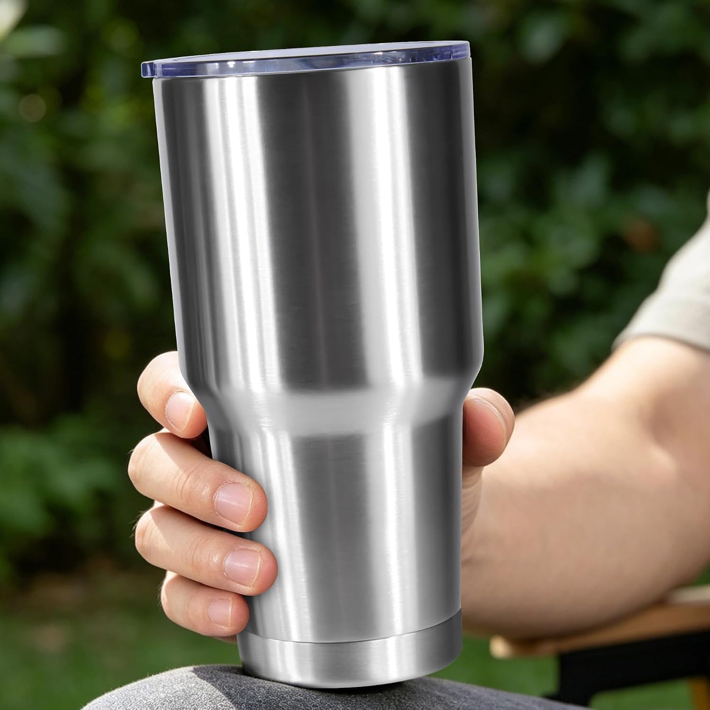 30oz Stainless Steel Tumbler with Lid, Double Wall Vacuum Insulated Powder Coated Travel Mug, Dark Green, 1 Pack