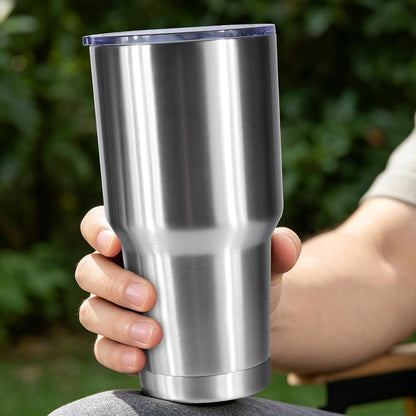 30oz Stainless Steel Tumbler with Lid, Double Wall Vacuum Insulated Powder Coated Travel Mug, Dark Green, 1 Pack