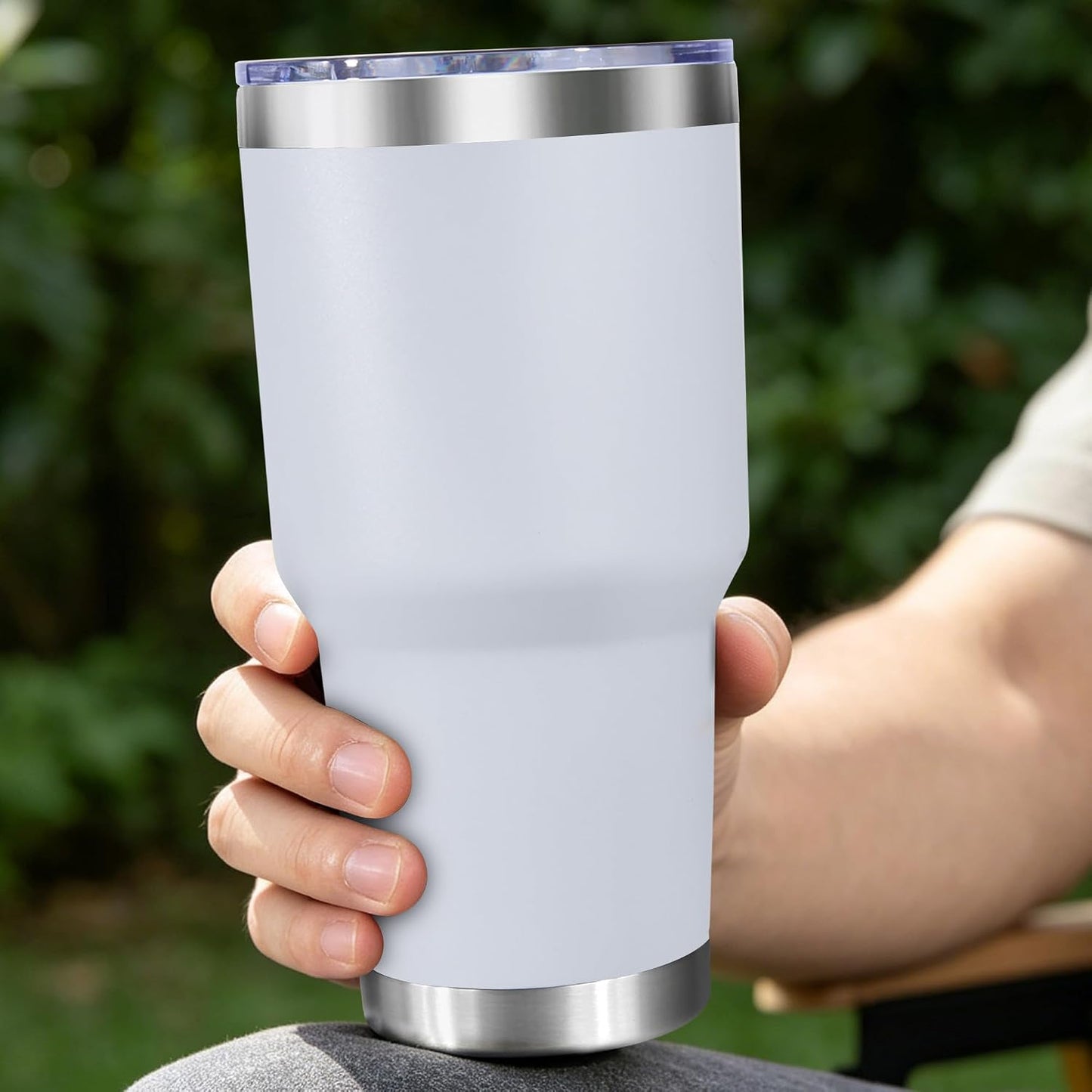 30oz Stainless Steel Tumbler with Lid, Double Wall Vacuum Insulated Powder Coated Travel Mug, Dark Green, 1 Pack
