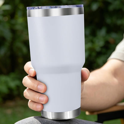 30oz Stainless Steel Tumbler with Lid, Double Wall Vacuum Insulated Powder Coated Travel Mug, Dark Green, 1 Pack