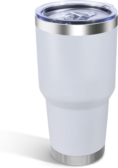 30oz Stainless Steel Tumbler with Lid, Double Wall Vacuum Insulated Powder Coated Travel Mug, Dark Green, 1 Pack