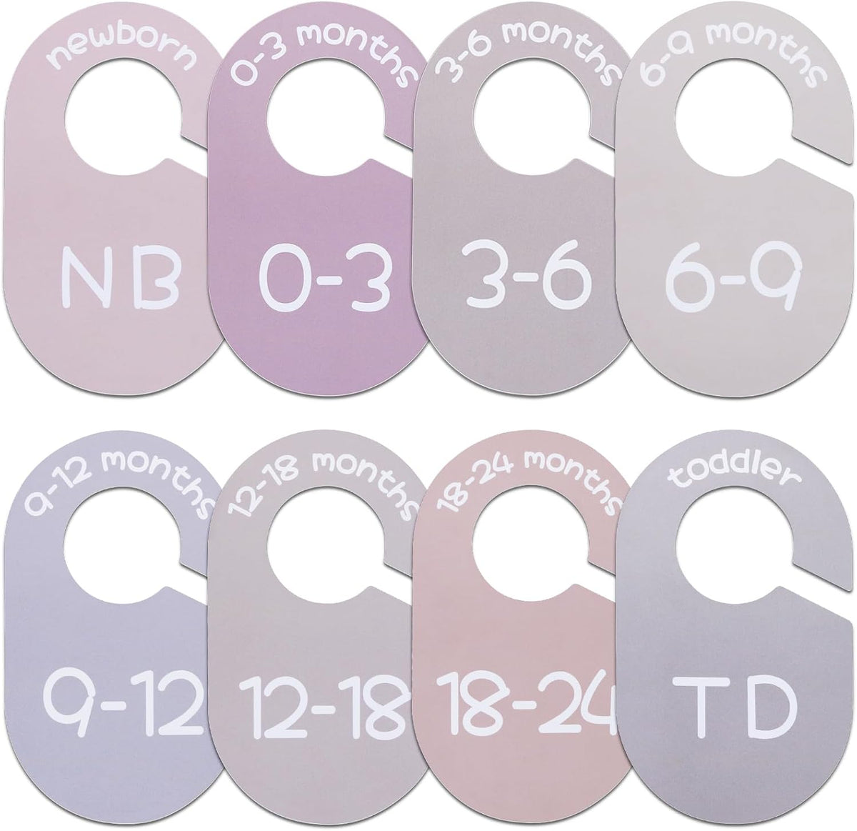 Gender Neutral Baby Closet Dividers, Double-Sided Design, 0-24 Months