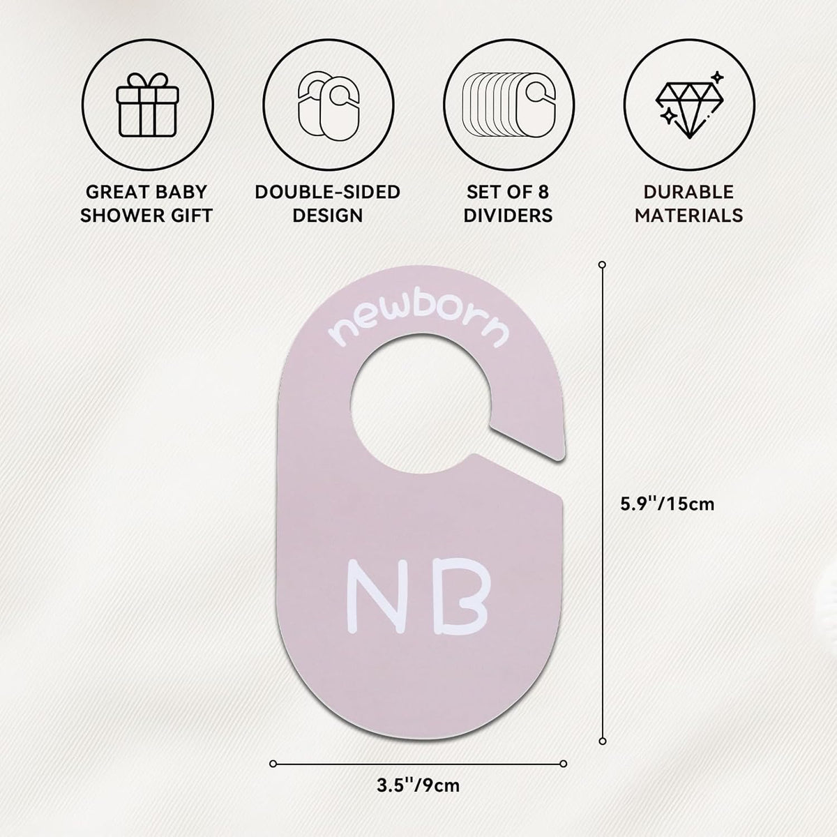 Gender Neutral Baby Closet Dividers, Double-Sided Design, 0-24 Months