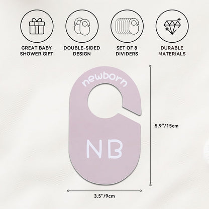 Gender Neutral Baby Closet Dividers, Double-Sided Design, 0-24 Months