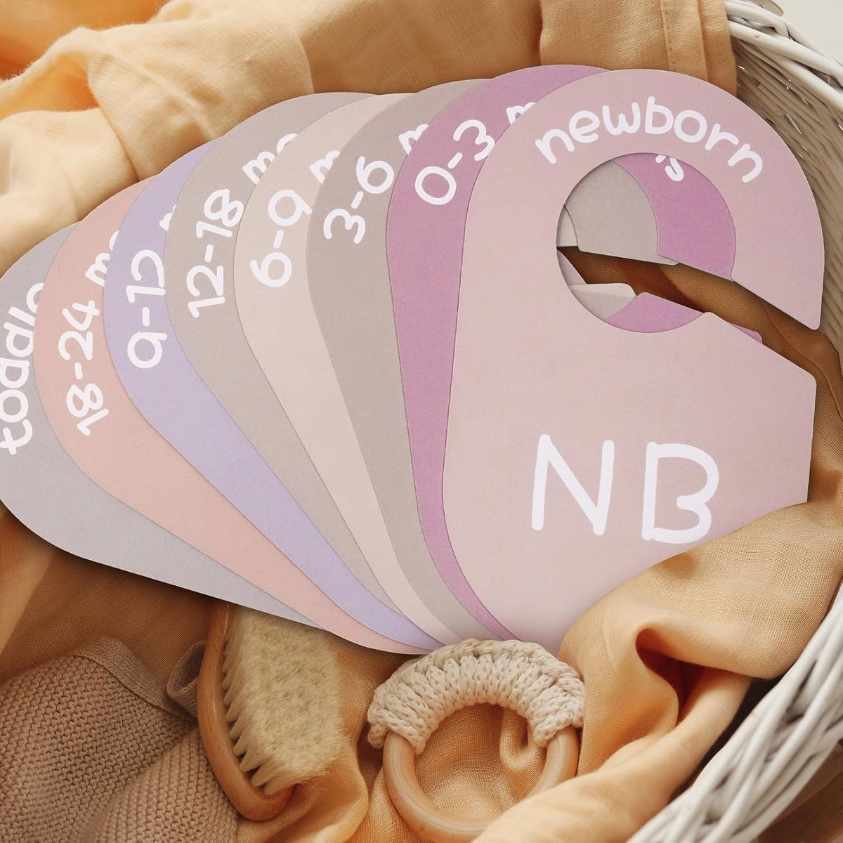 Gender Neutral Baby Closet Dividers, Double-Sided Design, 0-24 Months