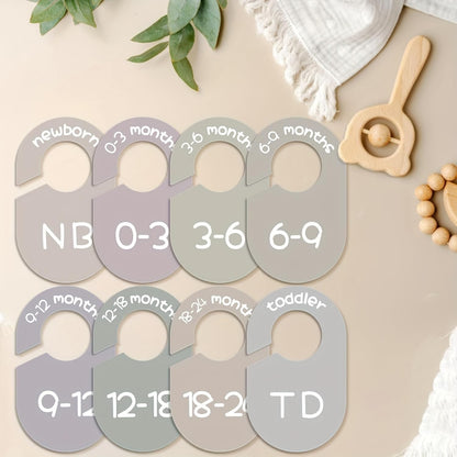 Gender Neutral Baby Closet Dividers, Double-Sided Design, 0-24 Months