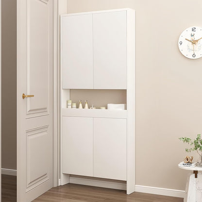 Behind The Door Bookshelf,5-Shelf Bookcase with Storage and Privacy Doors, Wooden Storage Cabinet Behind The Door Suitable for: Bedroom, Living Room