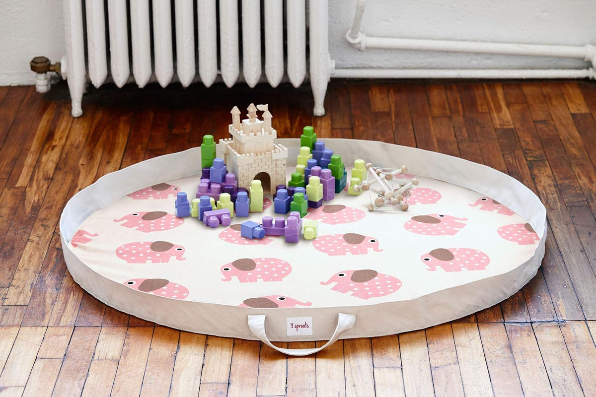 Play Mat and Toy Storage Bag, Large Portable Toy Bag, Elephant
