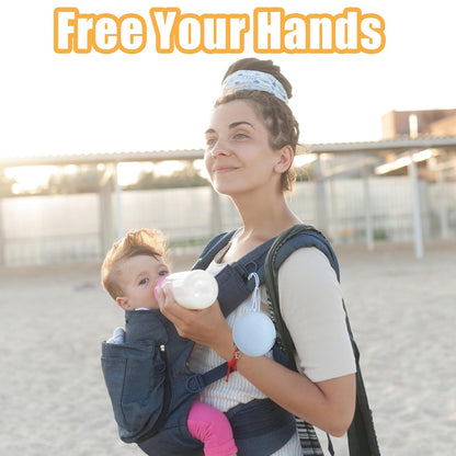 2 Pack Pacifier Holder Case, BPA-Free Silicone Portable Pacifier Case Holder Pouch for Baby Boys & Girls, Travel Storage Container for Newborn, Diaper & Strollers(Light Grey/Blue)