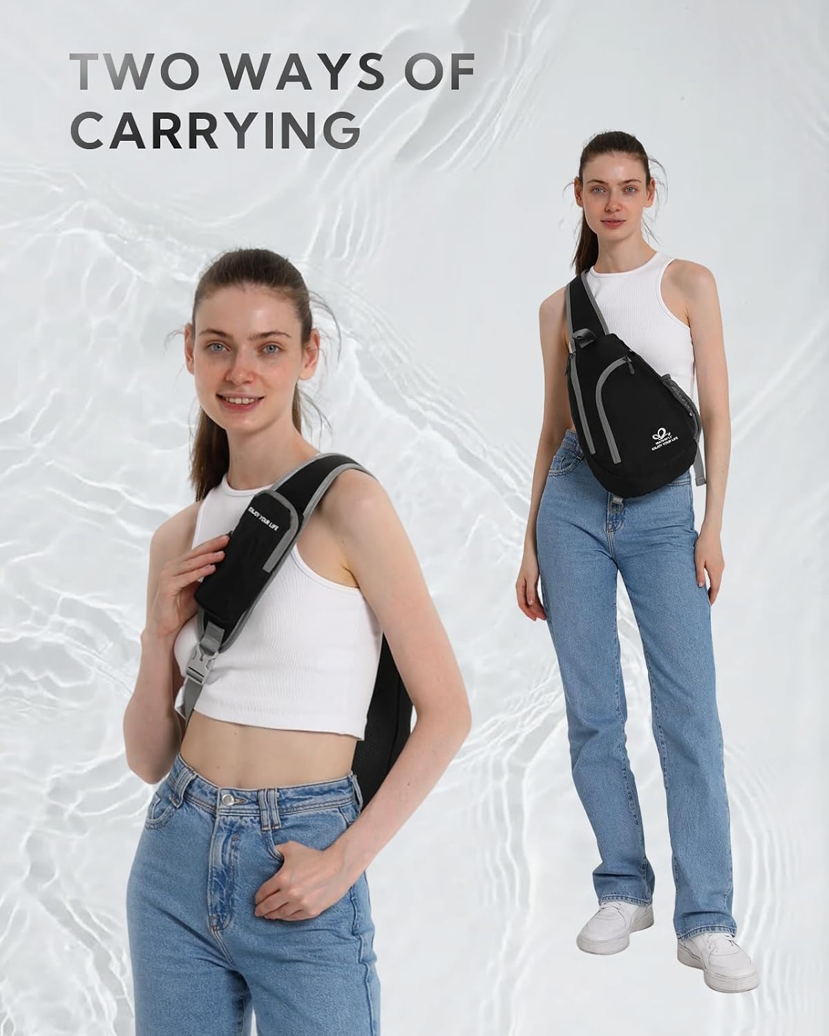 Crossbody Sling Bag, Small Shoulder Chest Backpack
