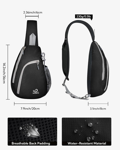 Crossbody Sling Bag, Small Shoulder Chest Backpack