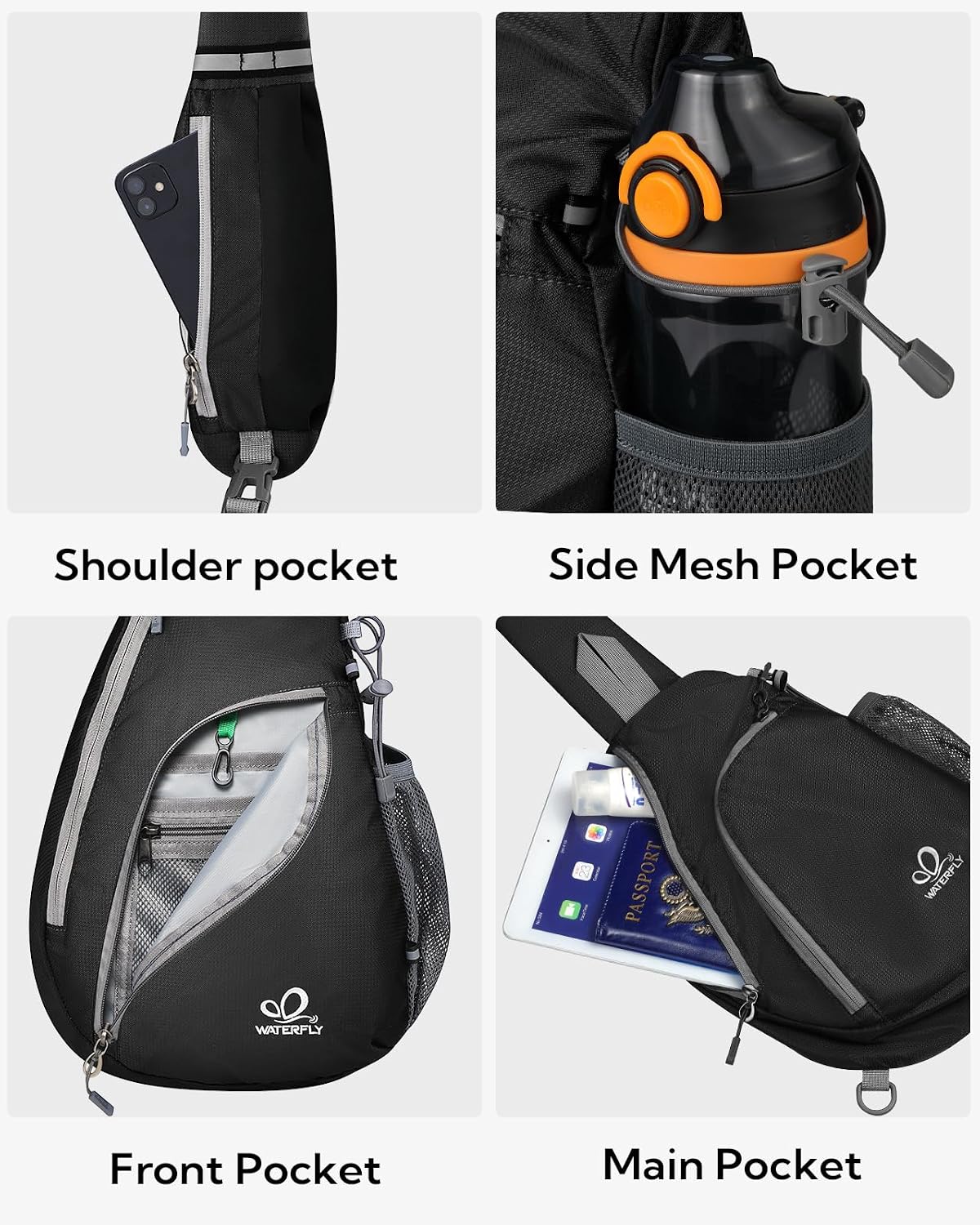 Crossbody Sling Bag, Small Shoulder Chest Backpack