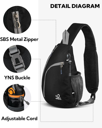 Crossbody Sling Bag, Small Shoulder Chest Backpack
